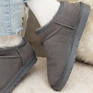 NEW UGG™  FUR-LINED SUEDE TASMAN SLIPPER BOOTS in Grey Size US 5 #68
